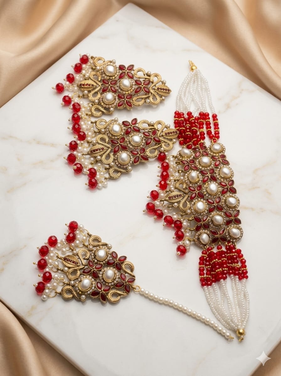 Red Royal Turkish chokar set